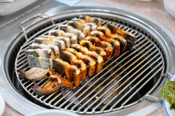 Korean bbq food. Grilled eel