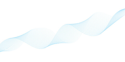Abstract vector background with blue wavy lines. Blue wave background. Blue lines vector illustration. Curved wave. Abstract wave element.	