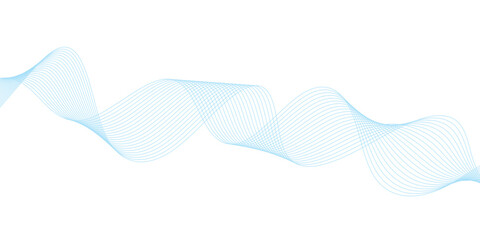 Abstract vector background with blue wavy lines. Blue wave background. Blue lines vector illustration. Curved wave. Abstract wave element.	