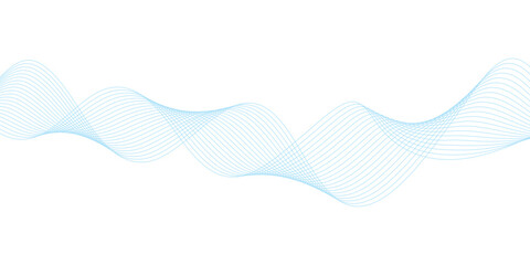 Abstract vector background with blue wavy lines. Blue wave background. Blue lines vector illustration. Curved wave. Abstract wave element.	