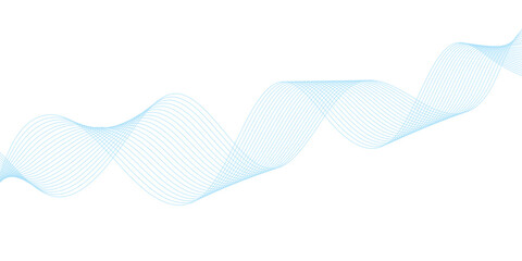 Abstract vector background with blue wavy lines. Blue wave background. Blue lines vector illustration. Curved wave. Abstract wave element.	