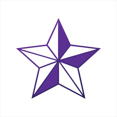 Geometric Star on Glossy Violet Polygonal Background