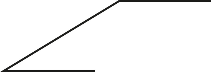 A thick outlined horizontal rectangle with a super-sloping side and no side opening.