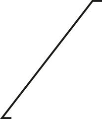 A thick outlined long vertical rectangle with an extremely sloping side and no side opening.