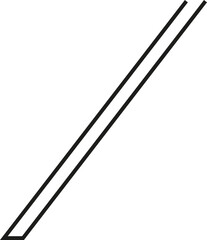 A thick outlined long vertical rectangle with extremely sloping sides and no side opening.