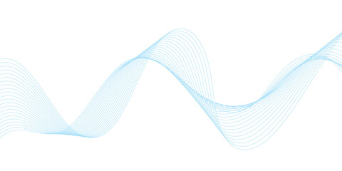 Abstract vector background with blue wavy lines. Blue wave background. Blue lines vector illustration. Curved wave. Abstract wave element.	