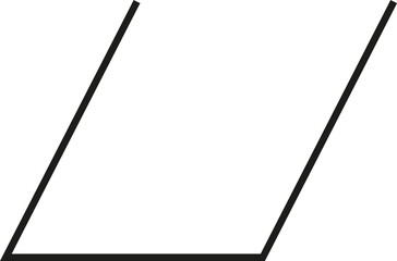 A thick outlined horizontal rectangle with sloping sides and no side opening.