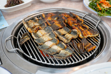 Korean bbq food. Grilled eel