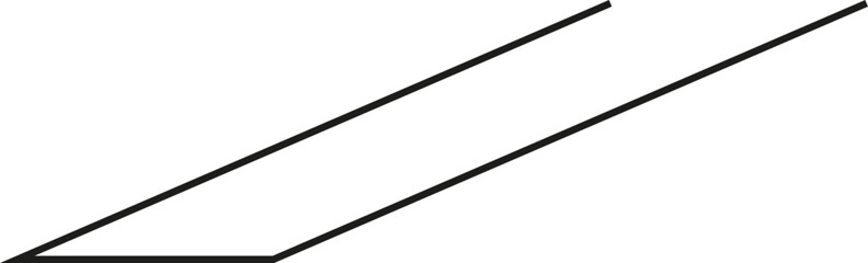 A thick outlined square missing one side, with extremely sloping sides.