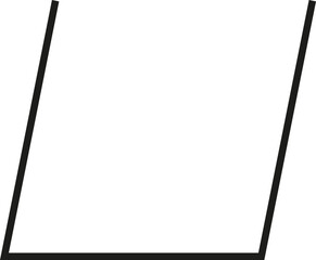 A thick outlined square missing one side, with a slightly sloping side.