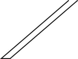 A thick outlined long vertical rectangle with extremely sloping sides and no side opening.