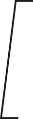 A thick outlined long vertical rectangle with a slightly sloping side and no side opening.