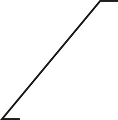 A thick outlined long vertical rectangle with a very steep sloping side and no side opening.