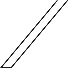 A thick outlined long vertical rectangle with very steep sloping sides and no side opening.