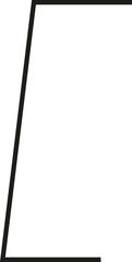 A thick outlined vertical rectangle with a slightly sloping side and no side opening.