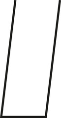 A thick outlined vertical rectangle with slightly sloping sides and no side opening.