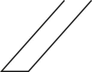 A thick outlined vertical rectangle with extremely sloping sides and no side opening.