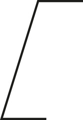 A thick outlined vertical rectangle with a sloping side and no side opening.