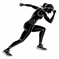 Fototapeta premium Running athlete girl's silhouette 