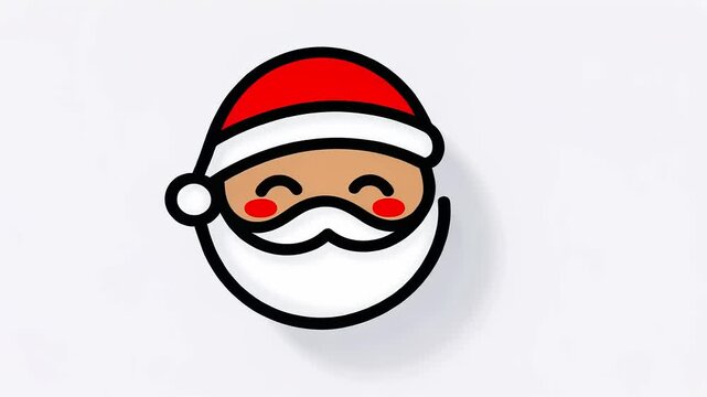 Festive Santa Claus Character Icon Animation with Sparkling Magic for Christmas
