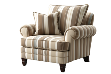 Striped Upholstered Armchair Comfortable and Stylish Seating