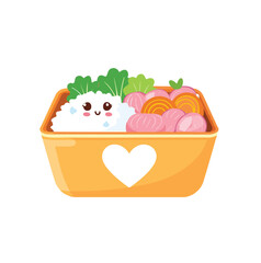 Adorable bento box lunch cute rice cartoon food