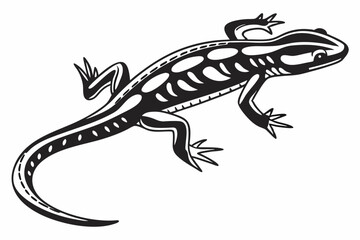 Naklejka premium green salamander sihouette black vector