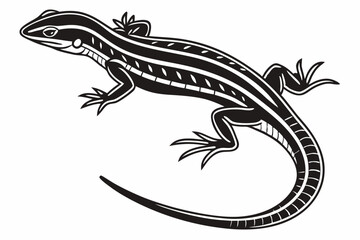 green salamander sihouette black vector