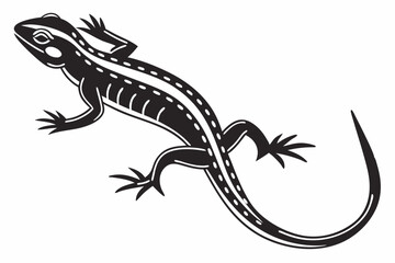 green salamander sihouette black vector