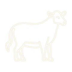 vector illustration of a cow in neon