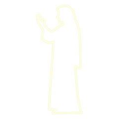 silhouette of a woman in neon