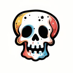 Fototapeta premium Stylized Modern Colorful Skull Illustration