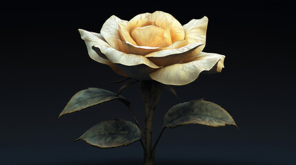 yellow rose on black