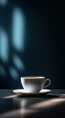 Сup of coffee on a black background