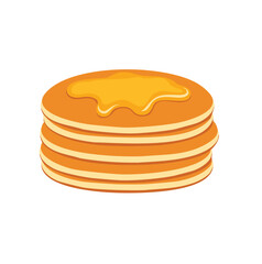 Delicious stack of pancakes with honey drizzle