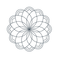 Elegant circular mandala design for coloring books