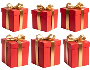Red gift boxes with gold ribbon (1)