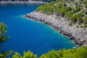 Beautiful Lastovo island coastline in Croatia