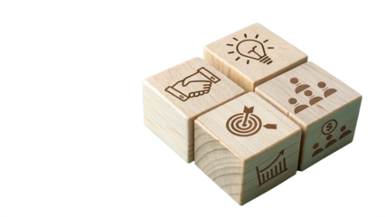 wooden toy blocks on white