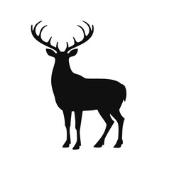 Majestic stag silhouette elegant antlered deer