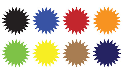 Colorful Starburst Badge Icons for Labels, Tags, and Promotions