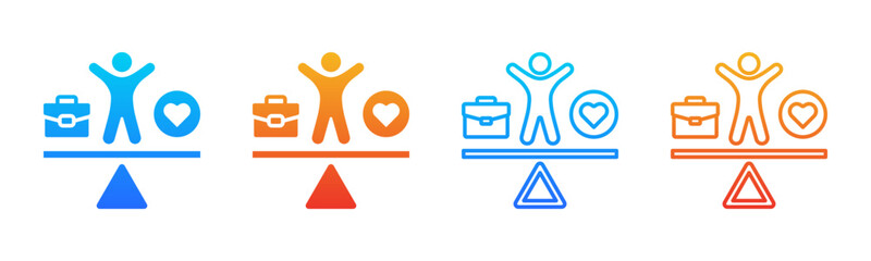 Work Life Balance icon sheet multiple style collection