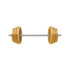 Weightlifting barbell gold weights fitness gym exercise strength training