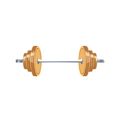 Weightlifting barbell with stacked weights fitness gym exercise