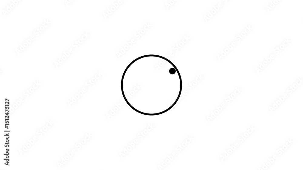 Poster circle loading bar with a dot spinning smoothly. loading animation shows progress with dynamic motio
