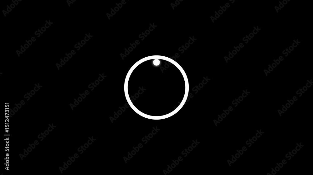 Poster circle loading bar with a dot spinning smoothly. loading animation shows progress with dynamic motio