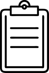  clip board vector outline icon on white or transparent background