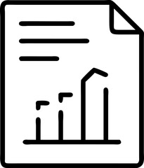 business report  vector outline icon on white or transparent background