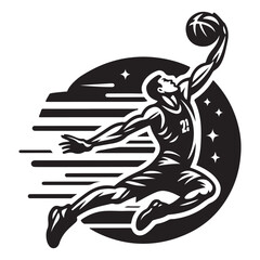Basketball slamdunk vector illustration 