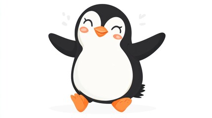 Fototapeta premium Happy penguin cartoon